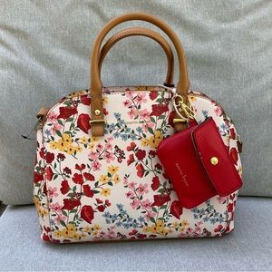 Nanette Lepore floral white handbag purse crossbody vegan leather NWT